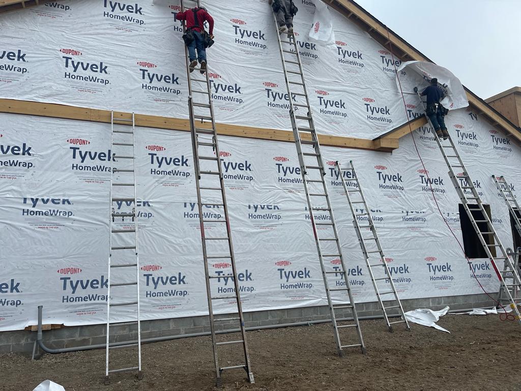 Completed stucco and siding exterior on a rural property near Douglassville, Berks County PA
